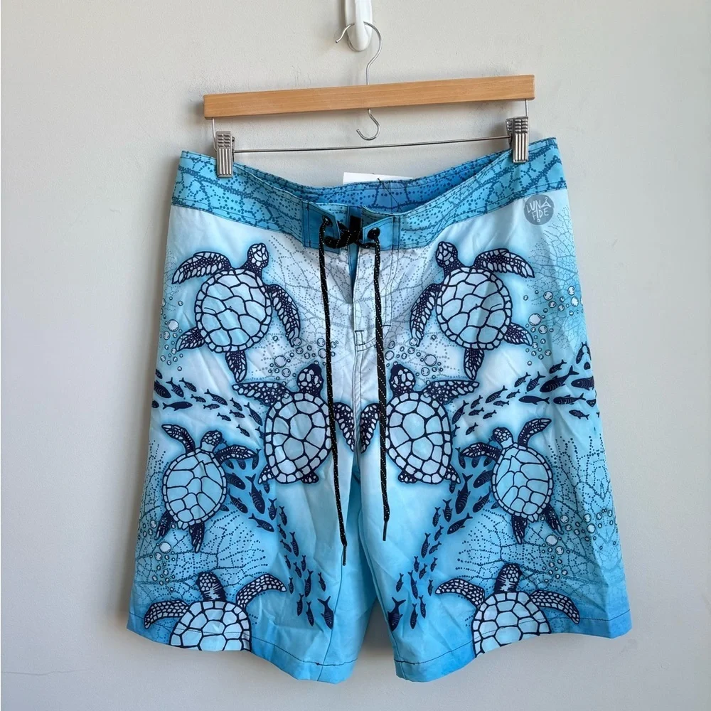 Lunafide Ocean Life Boardshorts Men's Large NWT